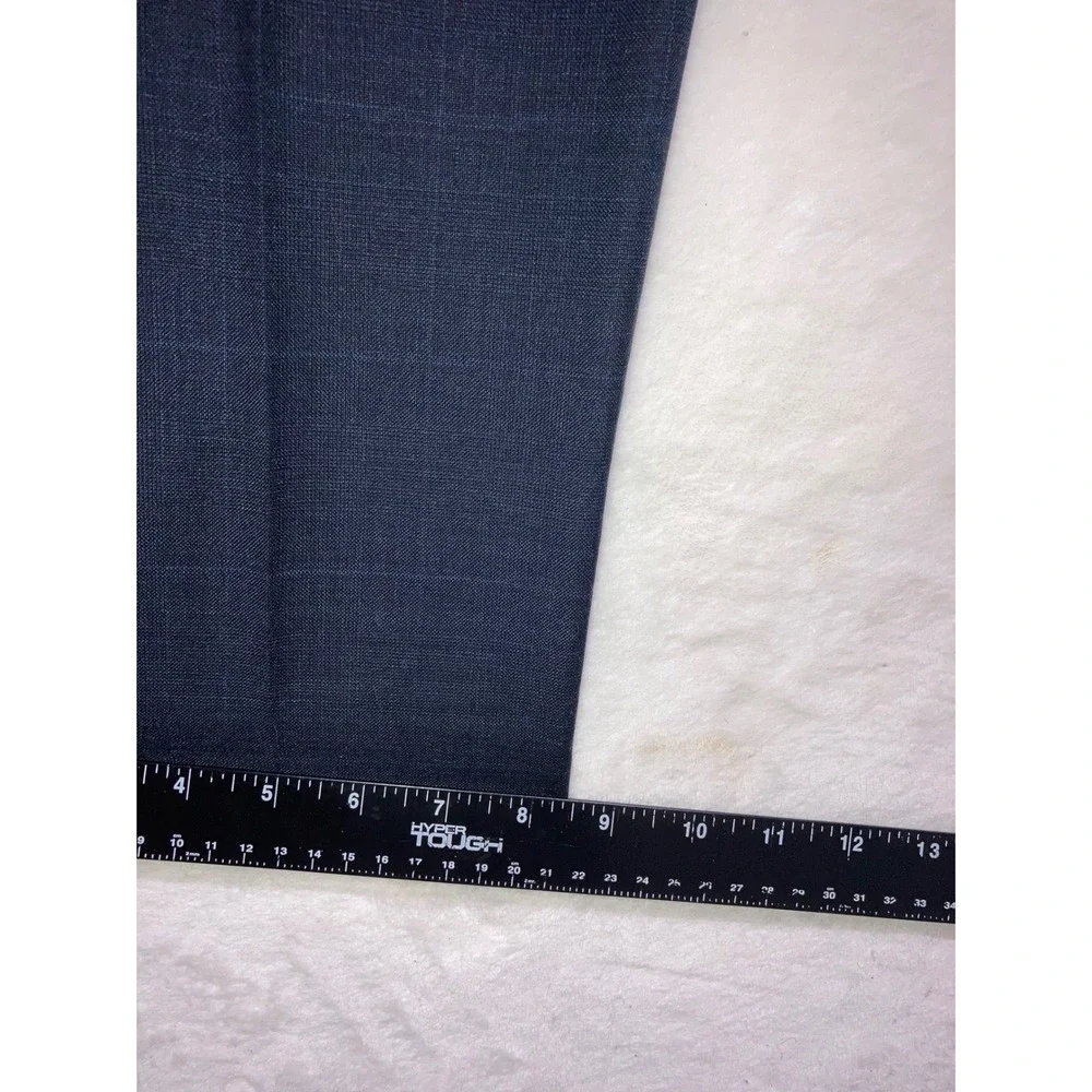 Lauren Ralph Lauren Mens 36x32 Blue 100% Wool Windowpane Dress Pants Trousers